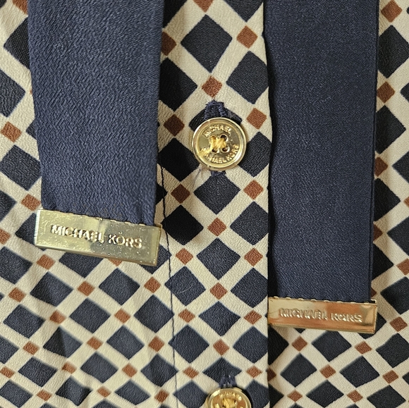 🌼 Michael Kors sleevless blouse black/beige lightweight size XS 🌼 - Picture 6 of 7